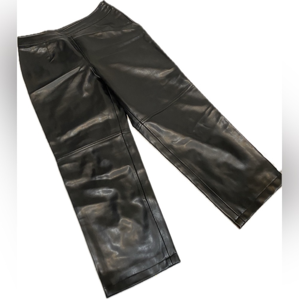 Together Vegan Leather Fully Lined Straight Leg Black Pants Women’s Size Large